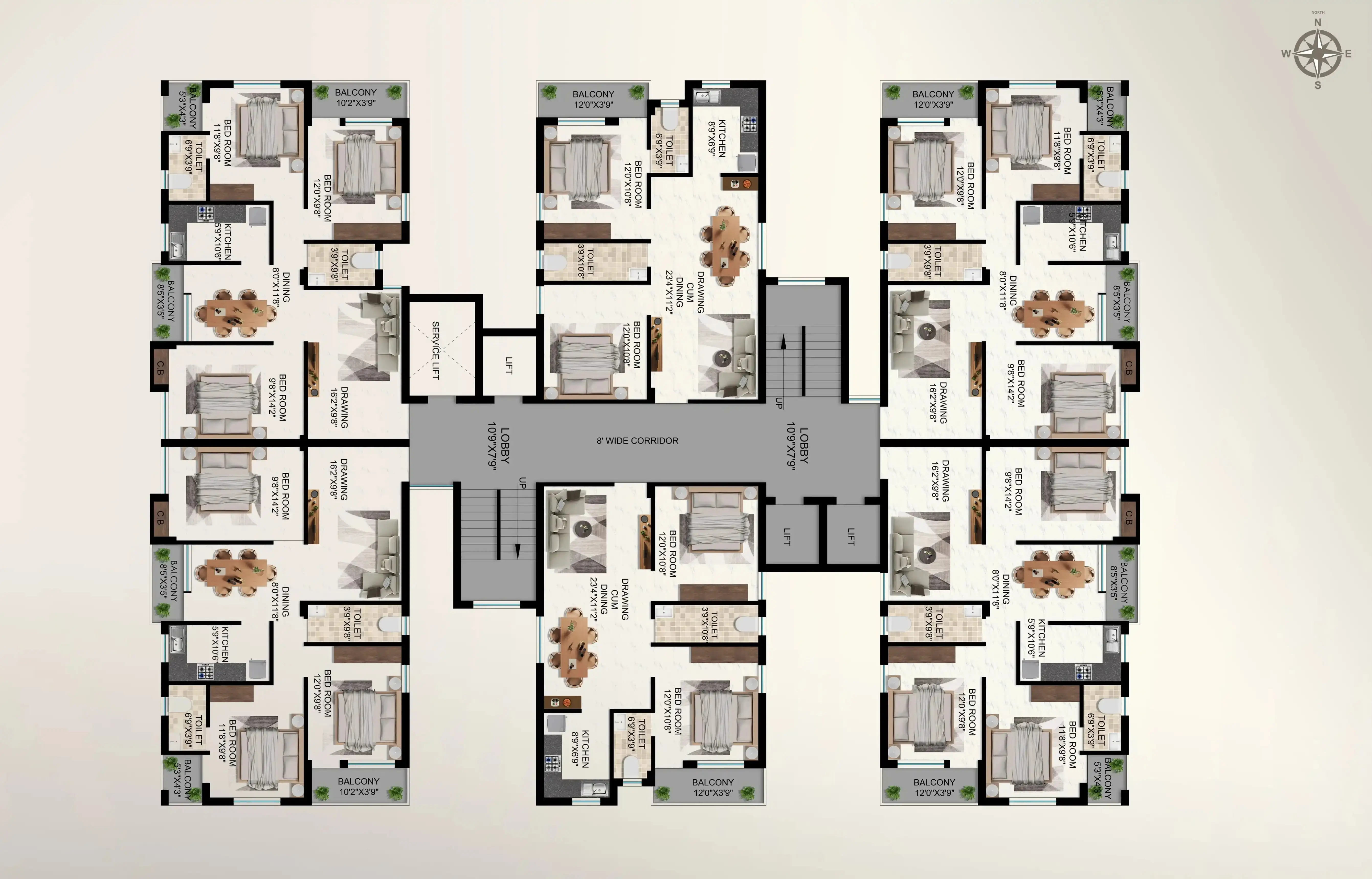 Tower A1 - (2 & 3 BHK)