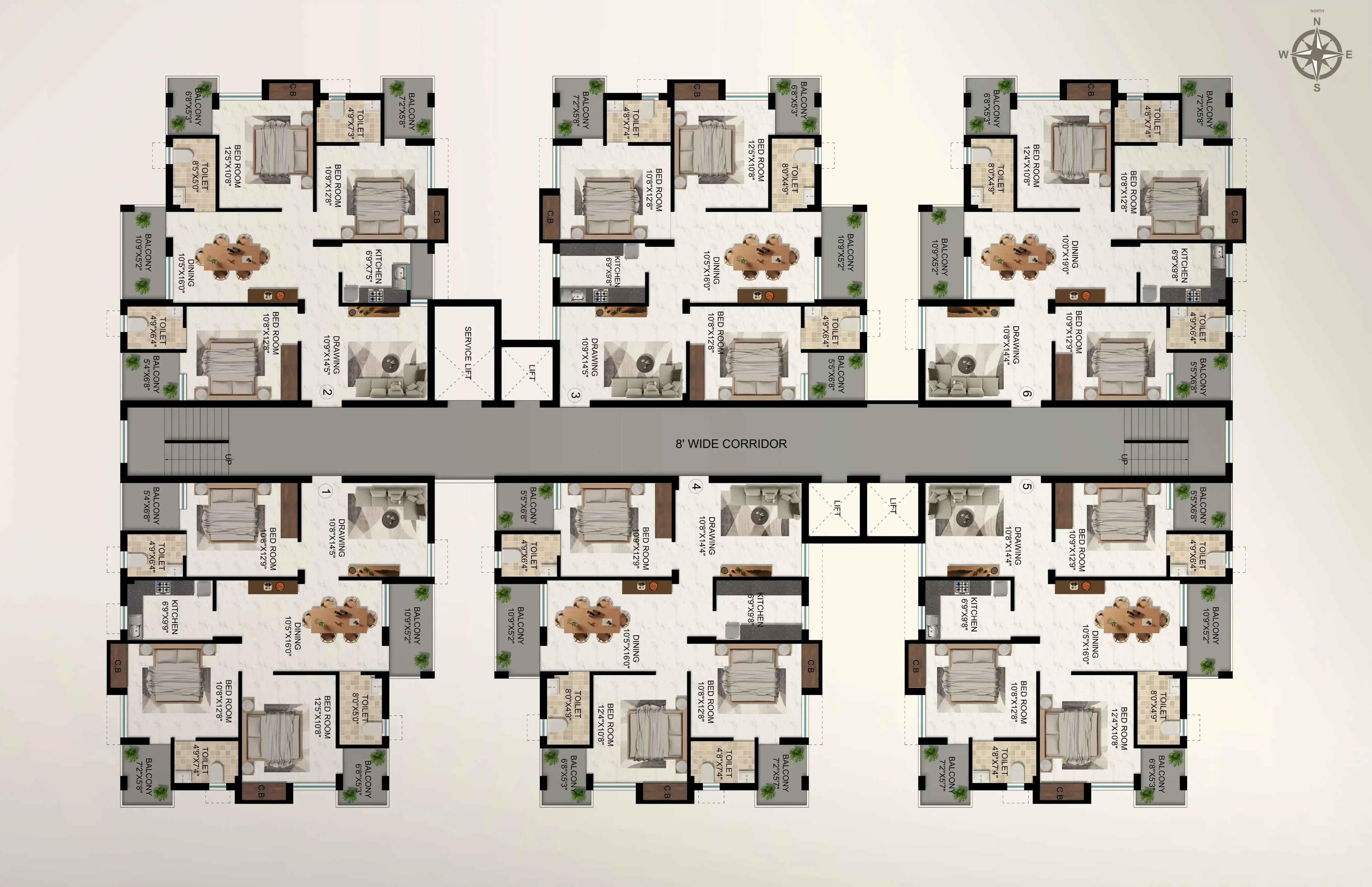 Tower B6 & B7 - (3 BHK)