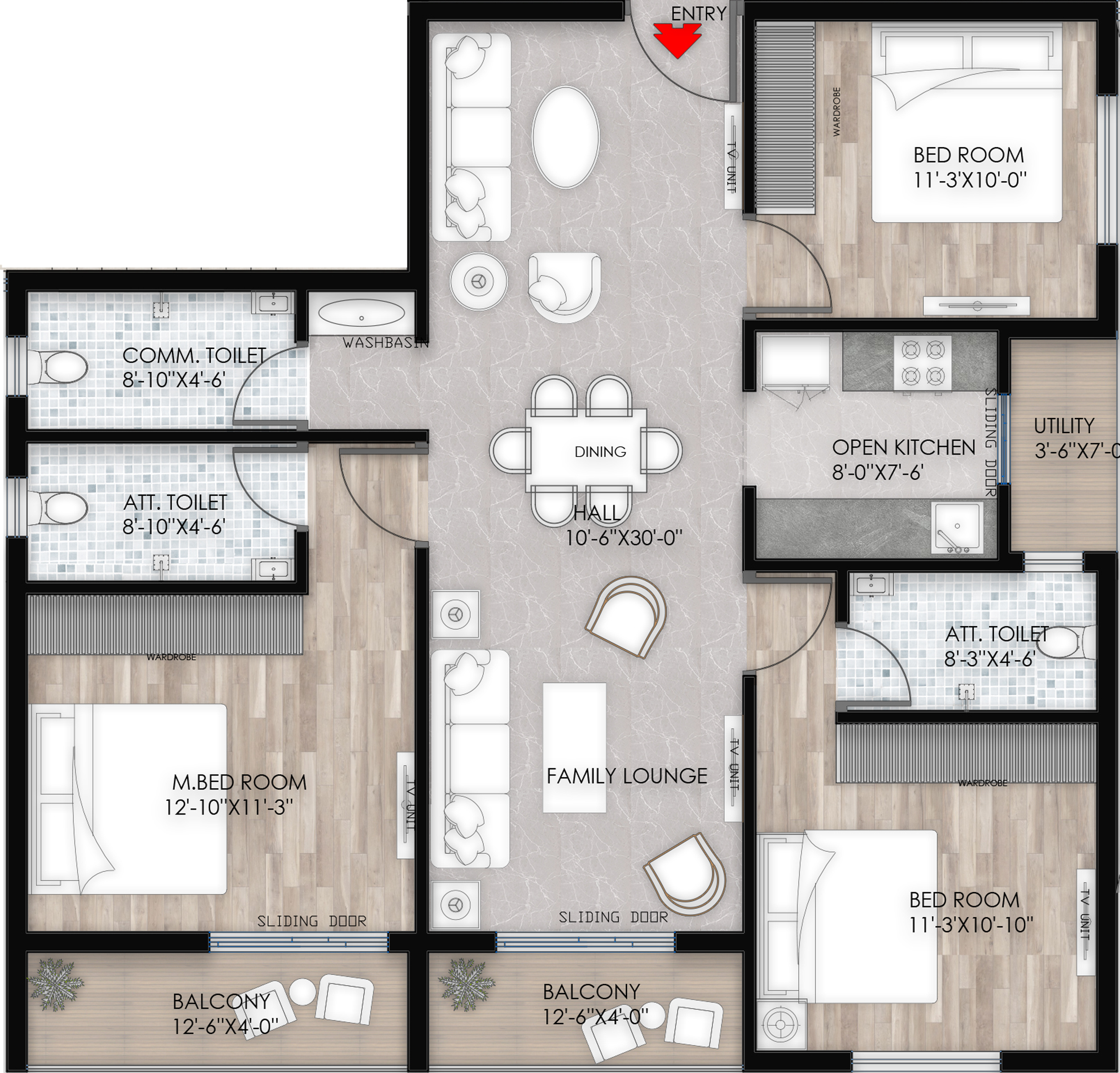 Diamond City, Cuttack Bhubaneswar - C_3bhk_2.6e9f932c1cae229e337f.png